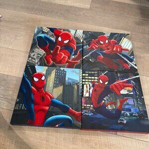 MARVEL SET OF 4 CANVAS SPIDER MAN PICTURES 11.5 X 11.5